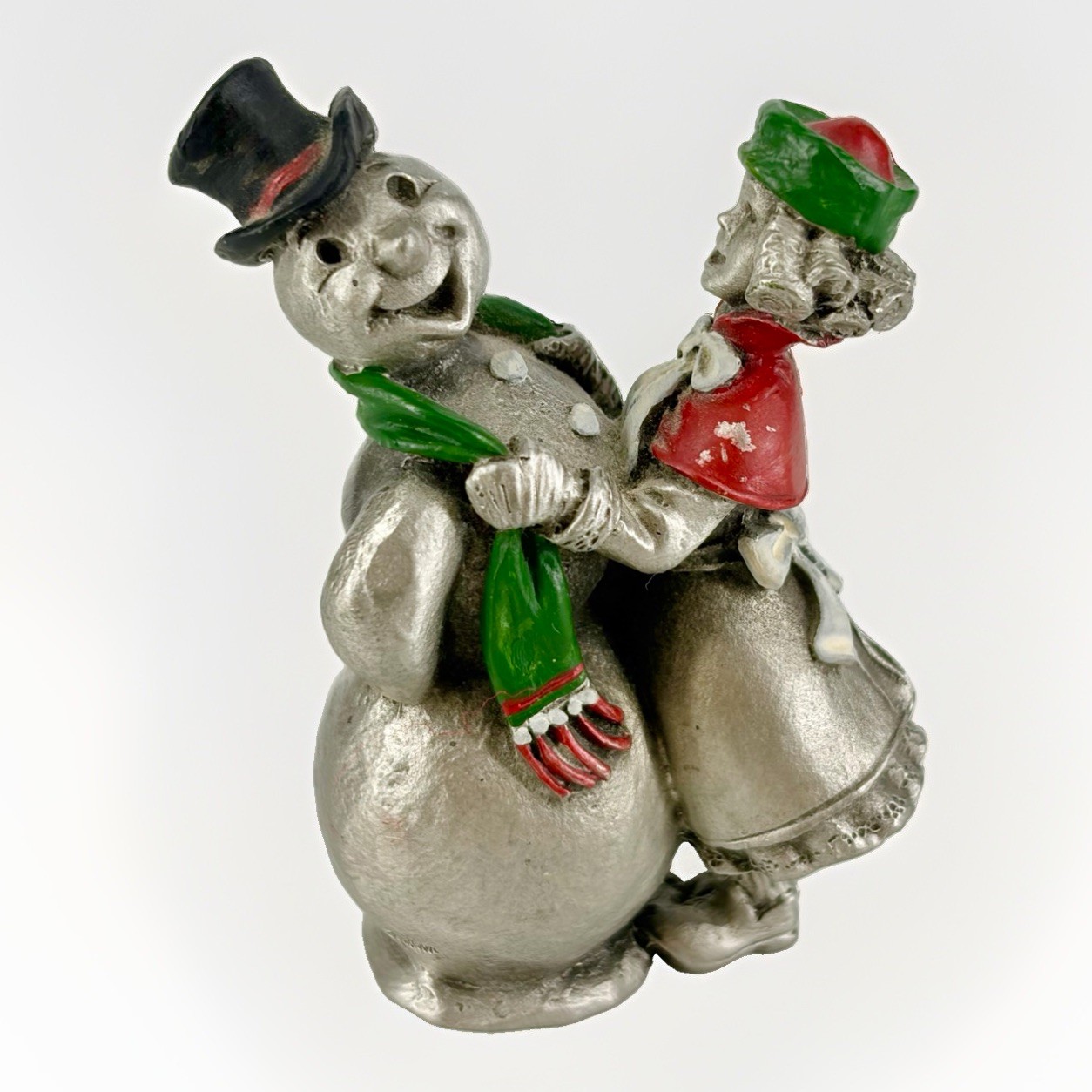 Hudson LaRocca Pewter Villagers Figurine 4296 Catherine And Snowman 1988 Hudson LaRocca Pewter Villagers Figurine 4296 Catherine And Snowman 1988