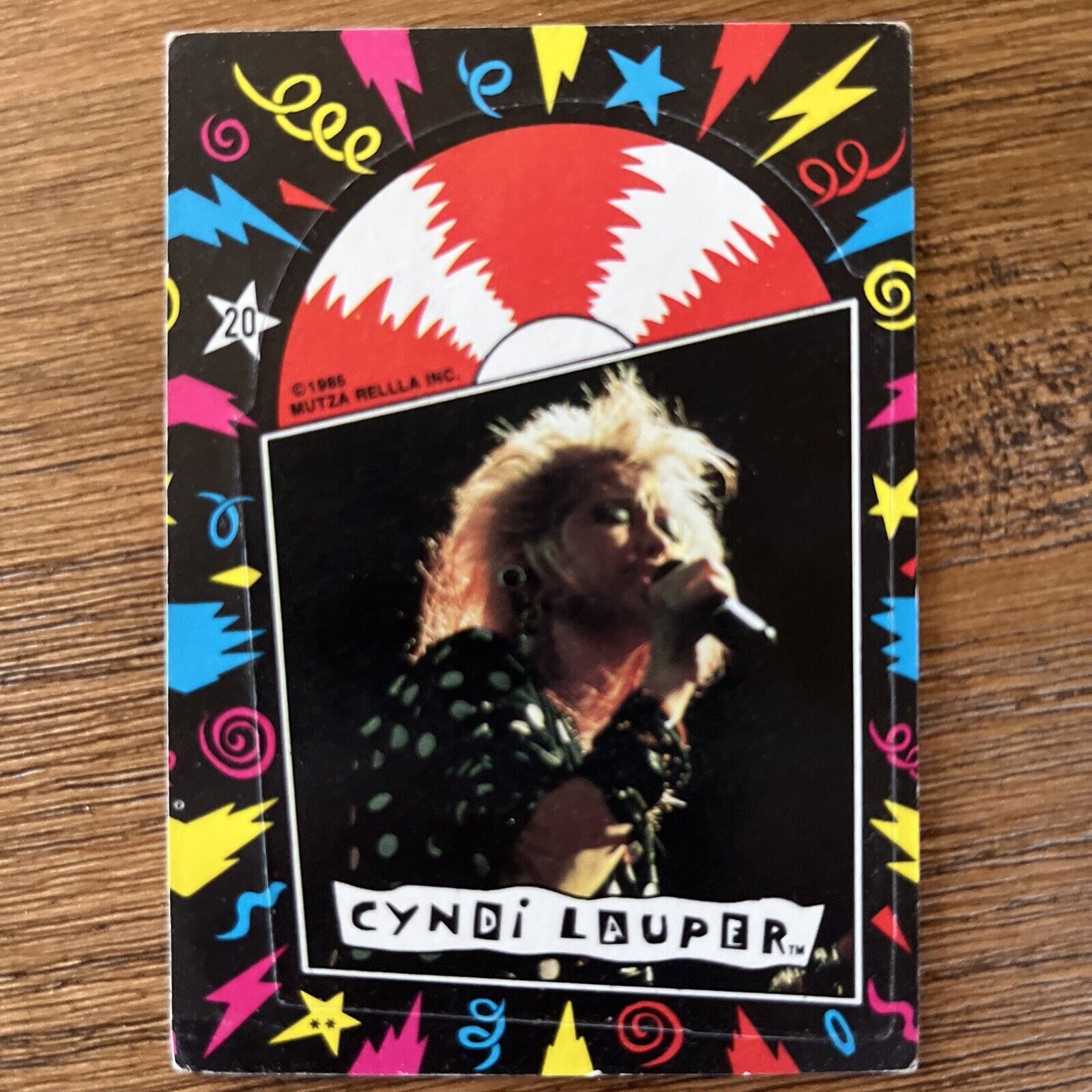 Vintage 1985 Topps CYNDI LAUPER TRADING CARD STICKER # 20