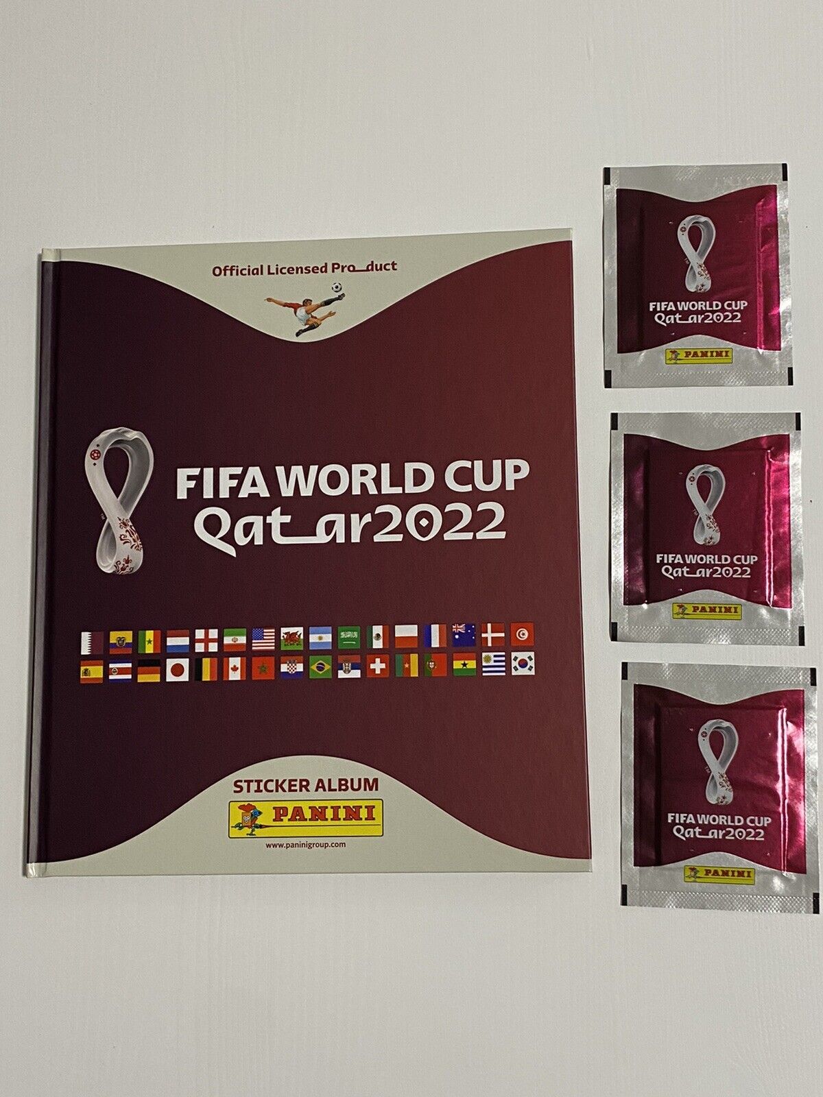 Panini FIFA World Cup 2022 Qatar Hardcover Sticker Album + 15 Stickers (3 Pack)