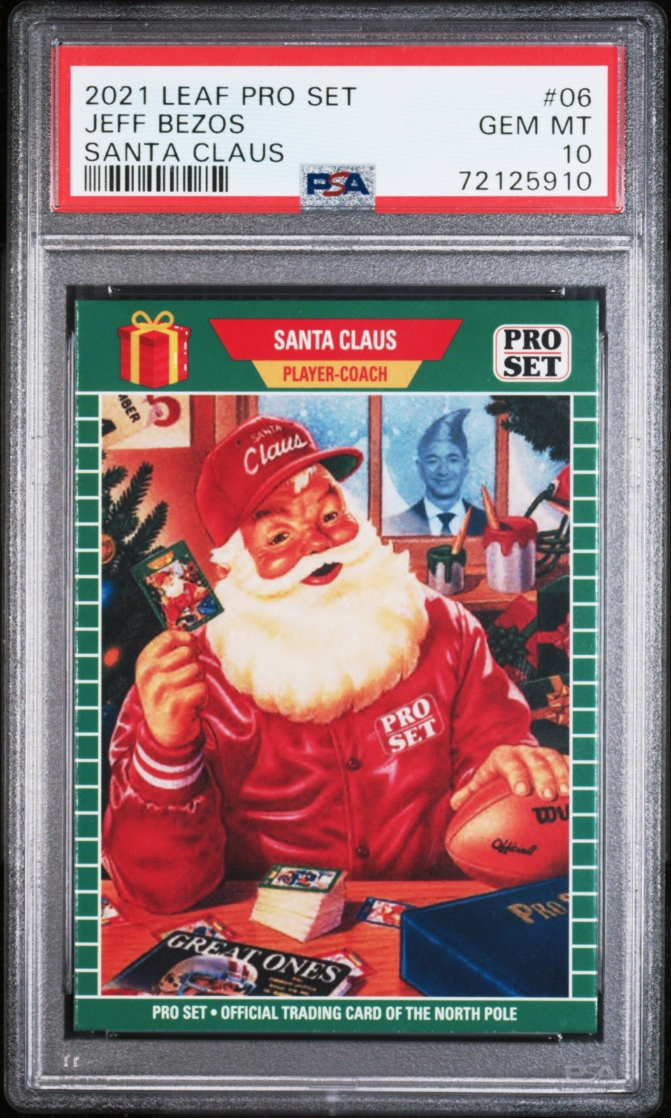 2021 Leaf Pro #06 Santa Claus and Jeff Bezos PSA 10 GEM MINT 2021 Leaf Pro #06 Santa Claus and Jeff Bezos PSA 10 GEM MINT