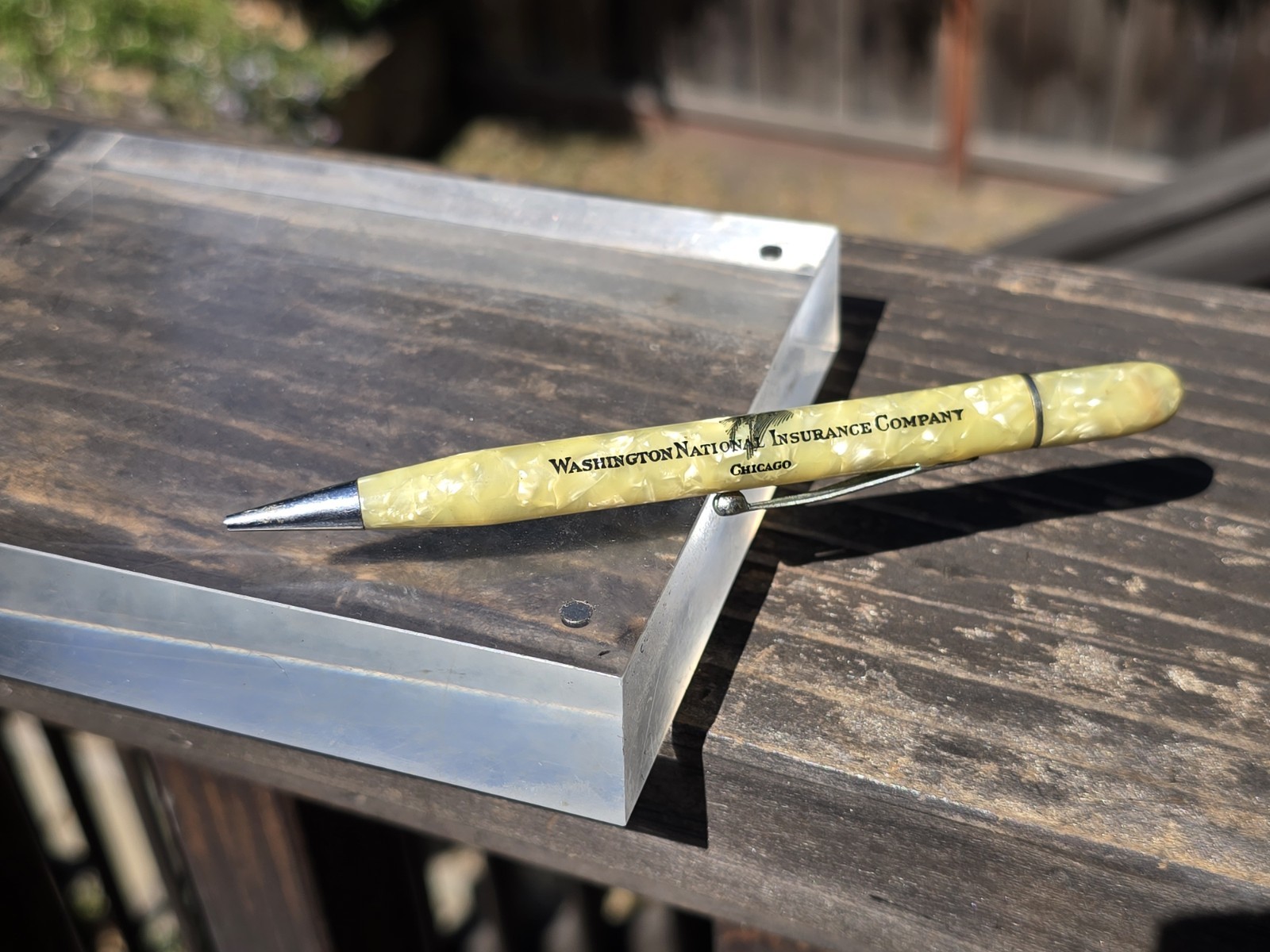 Vintage Mechanical Pencil Washington National Insurance Chicago Pearly 
