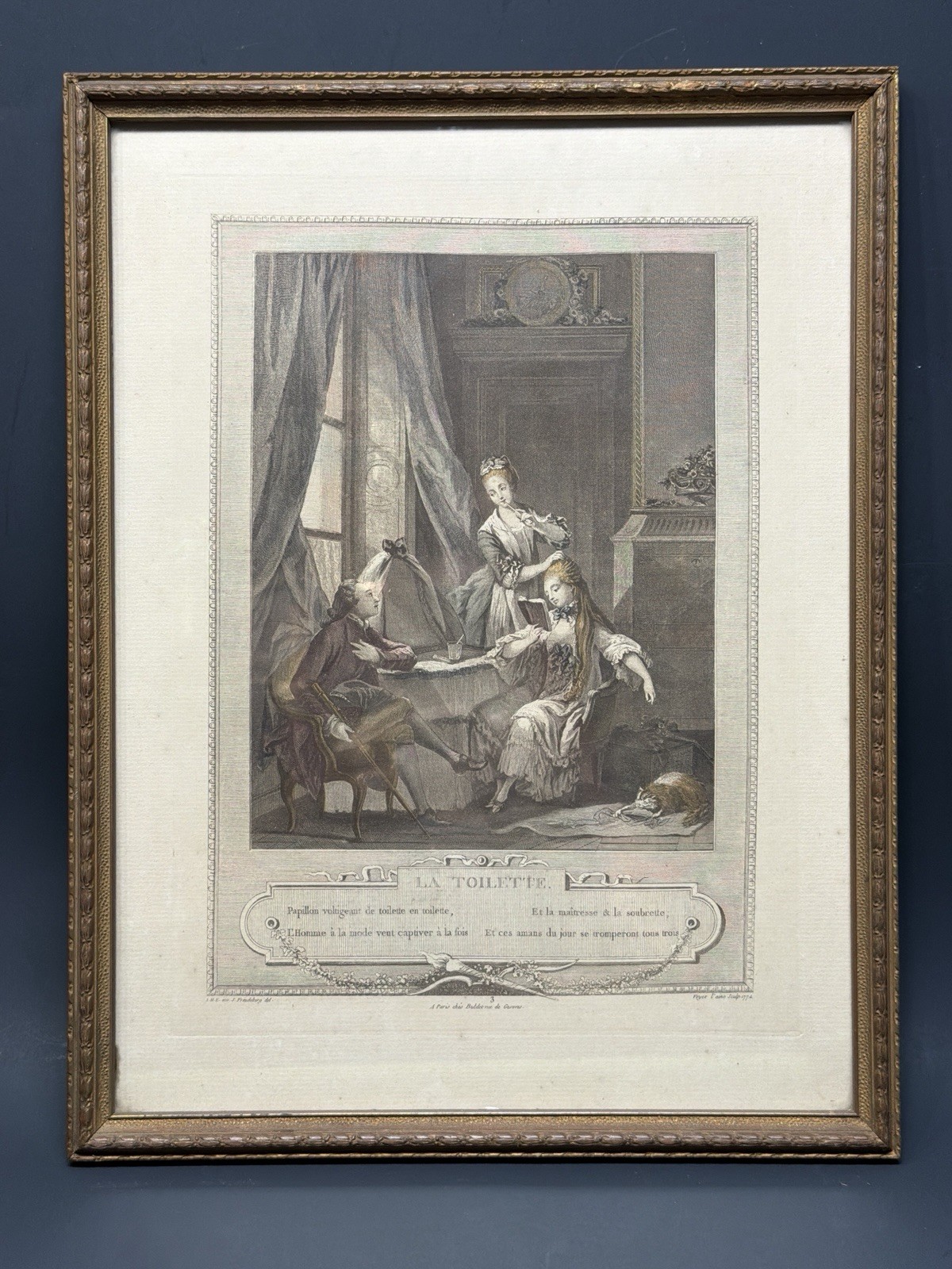 La Visite Inattendue by Sigismund Freudeberg 1774 - Antique French Print La Visite Inattendue by Sigismund Freudeberg 1774 - Antique French Print