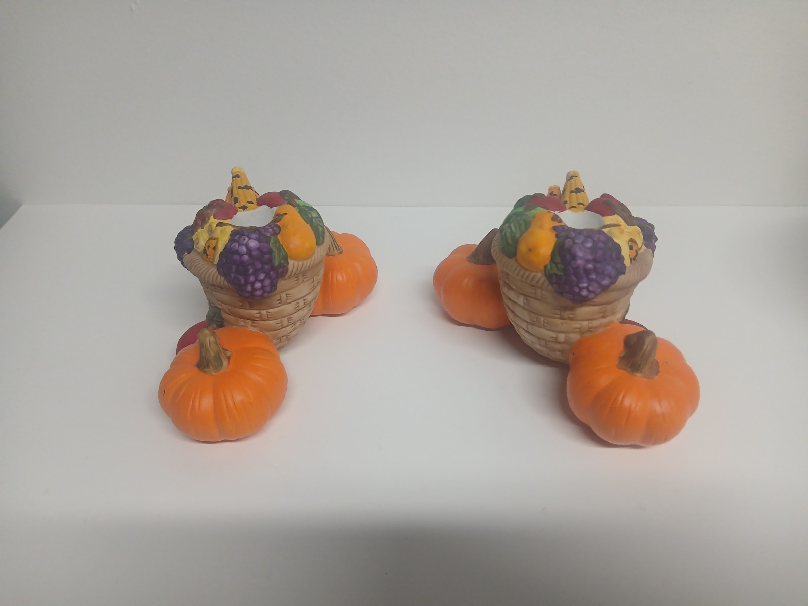 Partylite Harvest Time Taper Candle Holders Cornucopia Pumpkin Partylite Harvest Time Taper Candle Holders Cornucopia Pumpkin