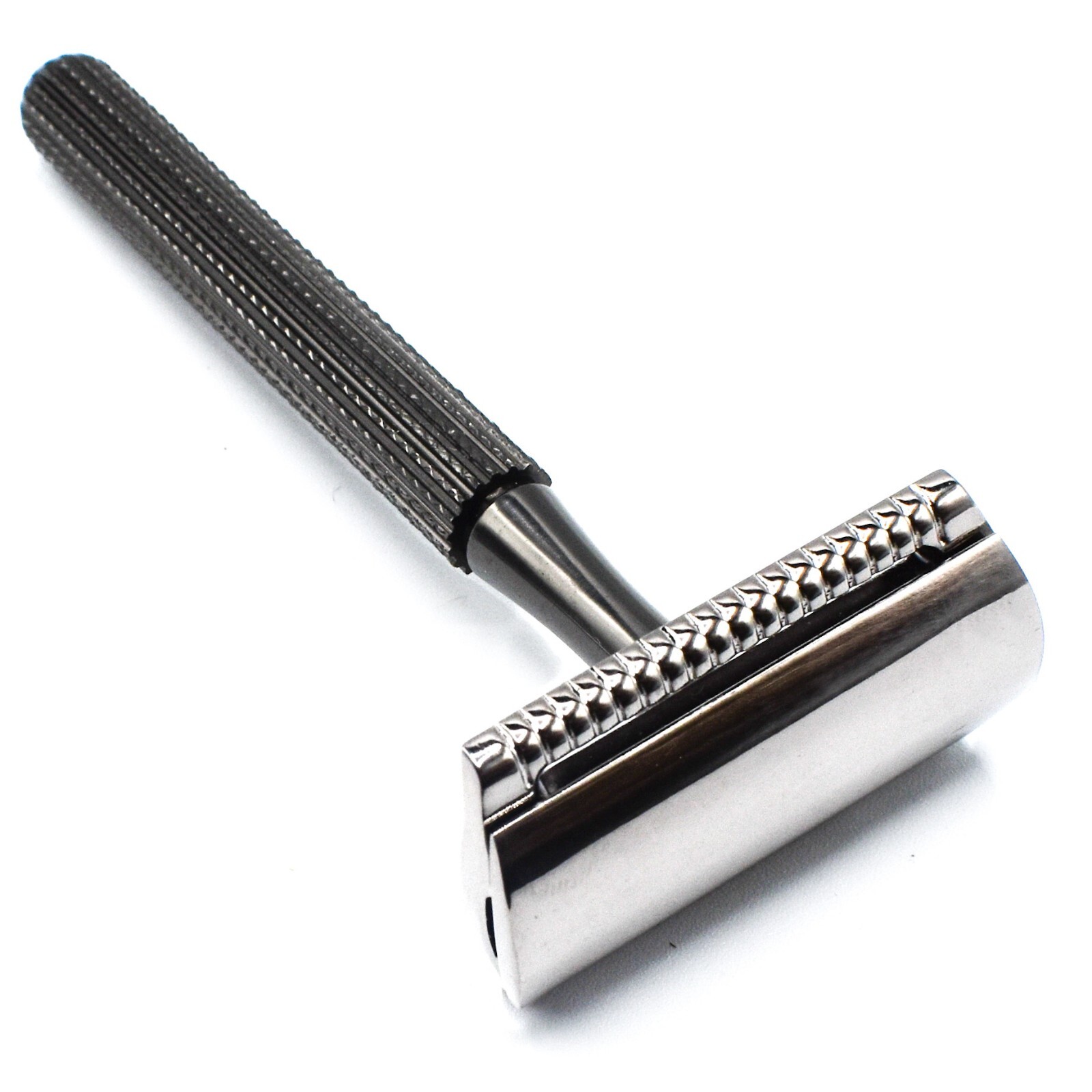 Parker 78R Graphite Gray 3 Piece Safety Razor & 5 Double Edge Razor Blades - NEW