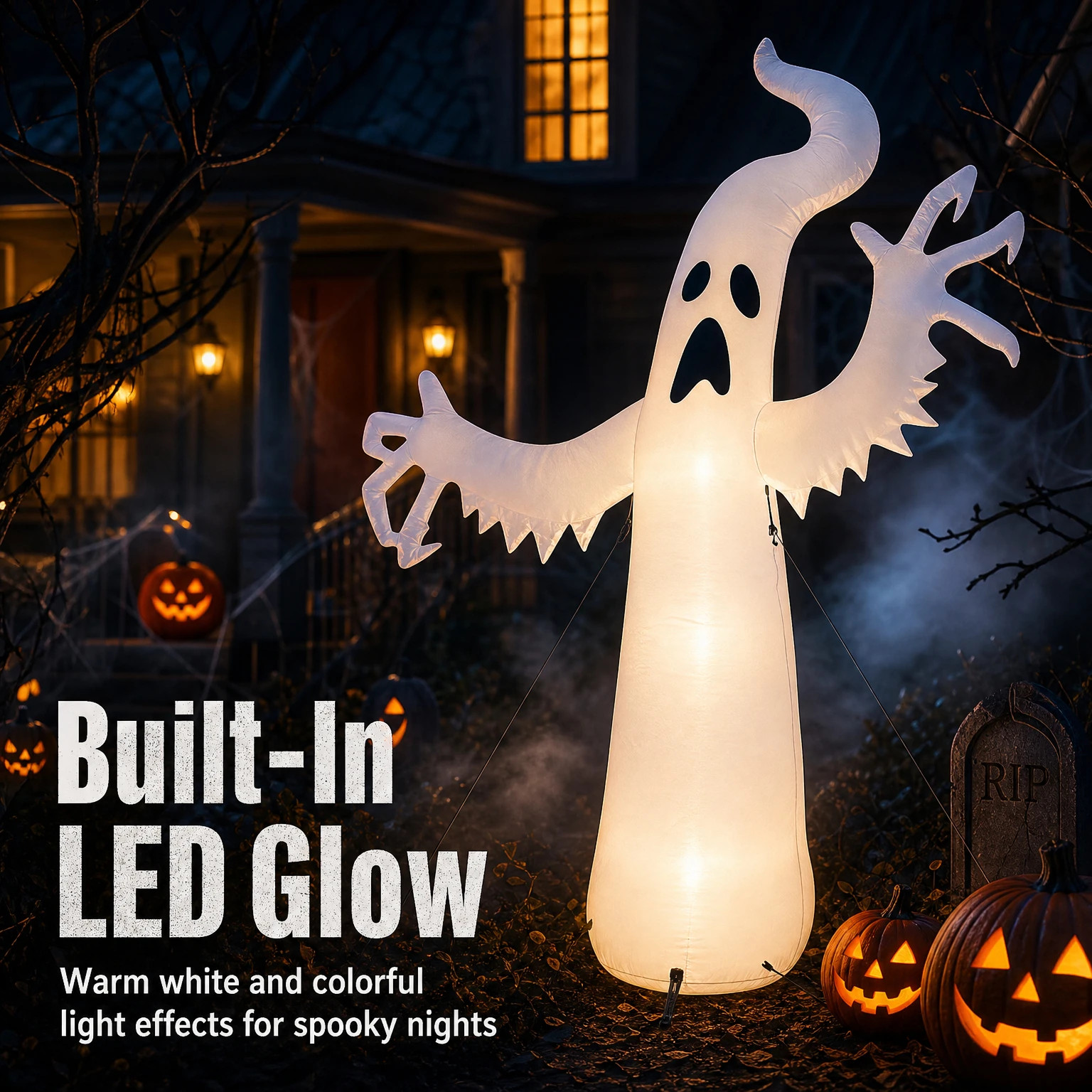 Large Inflatable Halloween Ghost Standing Decor Outdoor Yard Lawn Garden Prop Large Inflatable Halloween Ghost Standing Decor Outdoor Yard Lawn Garden Prop