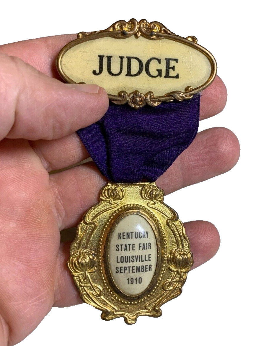 Rare Antique Vintage 1910 Kentucky STATE FAIR Judge Ribbon Medal Metal Badge Pin Rare Antique Vintage 1910 Kentucky STATE FAIR Judge Ribbon Medal Metal Badge Pin