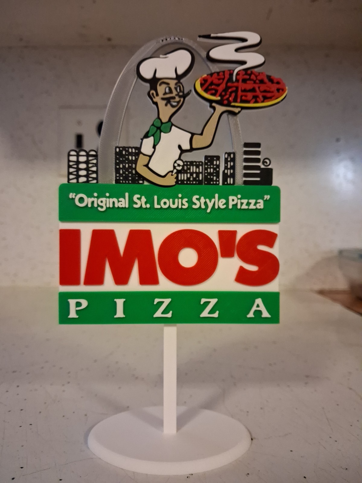 IMO'S π PIZZA π Restaurant. St Louis Missouri Mini Display Sign Diorama 7.5 IMO'S π PIZZA π Restaurant. St Louis Missouri Mini Display Sign Diorama 7.5
