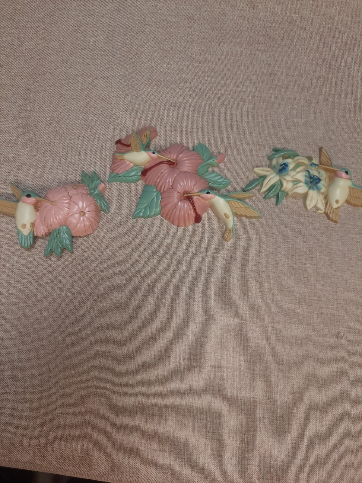 Vintage MCM Hummingbird Wall Decor Burwood Lot Of 3 Vintage MCM Hummingbird Wall Decor Burwood Lot Of 3