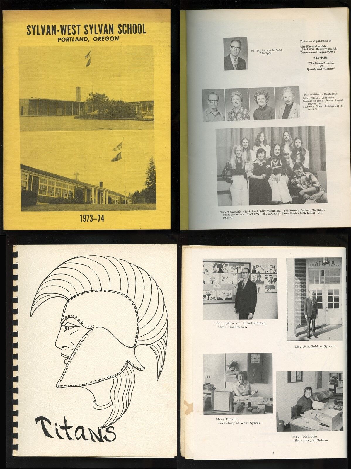 1973-74 & 1974-75 Yearbooks Sylvan-West Sylvan School Portland OR K-8 GRADE