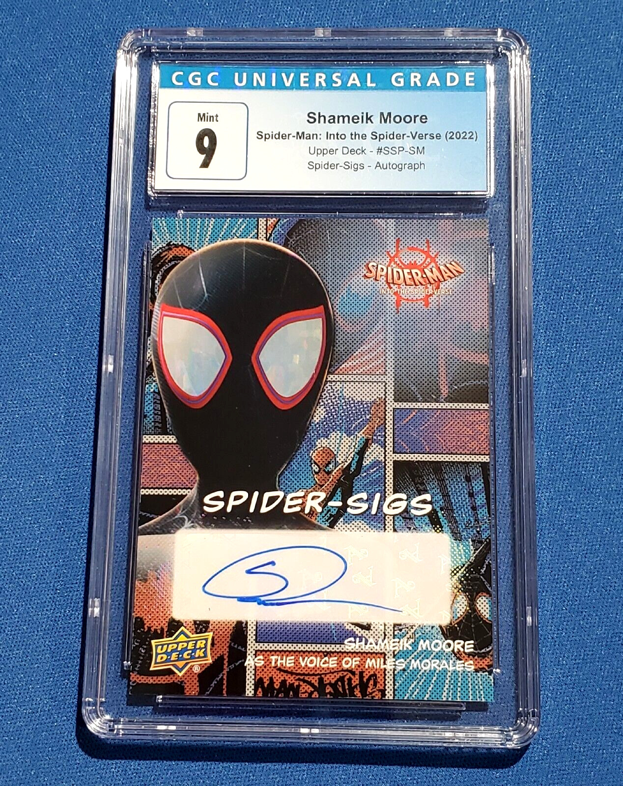 Spider-man Into Spider-verse SSP-SM Sigs SHAMEIK MOORE AUTO CGC Graded 9 MINT