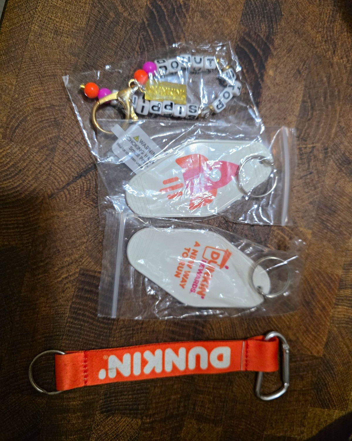 4 Pack Of Dunkin Key Chains Dunkin Merch Donut Stop Sippin