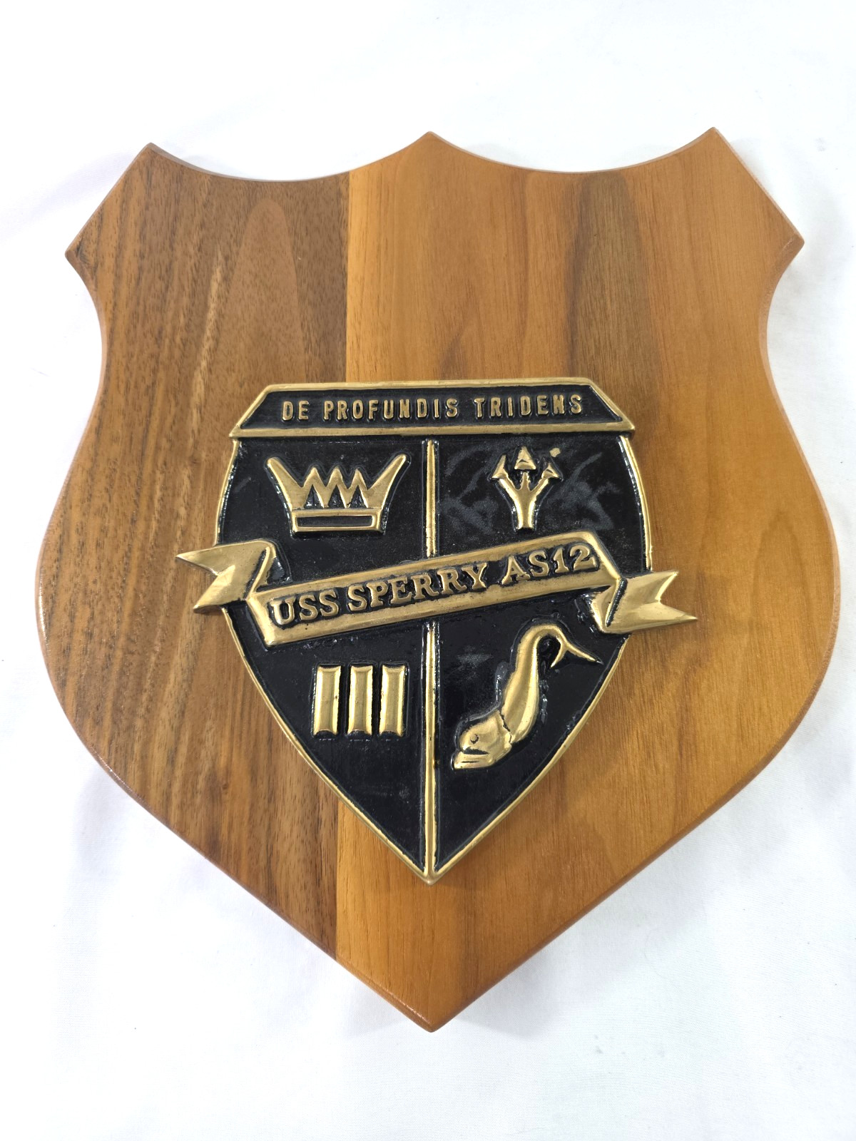 USS Sperry AS12 Brass Wall Plaque Naval Ship Decor 11.5