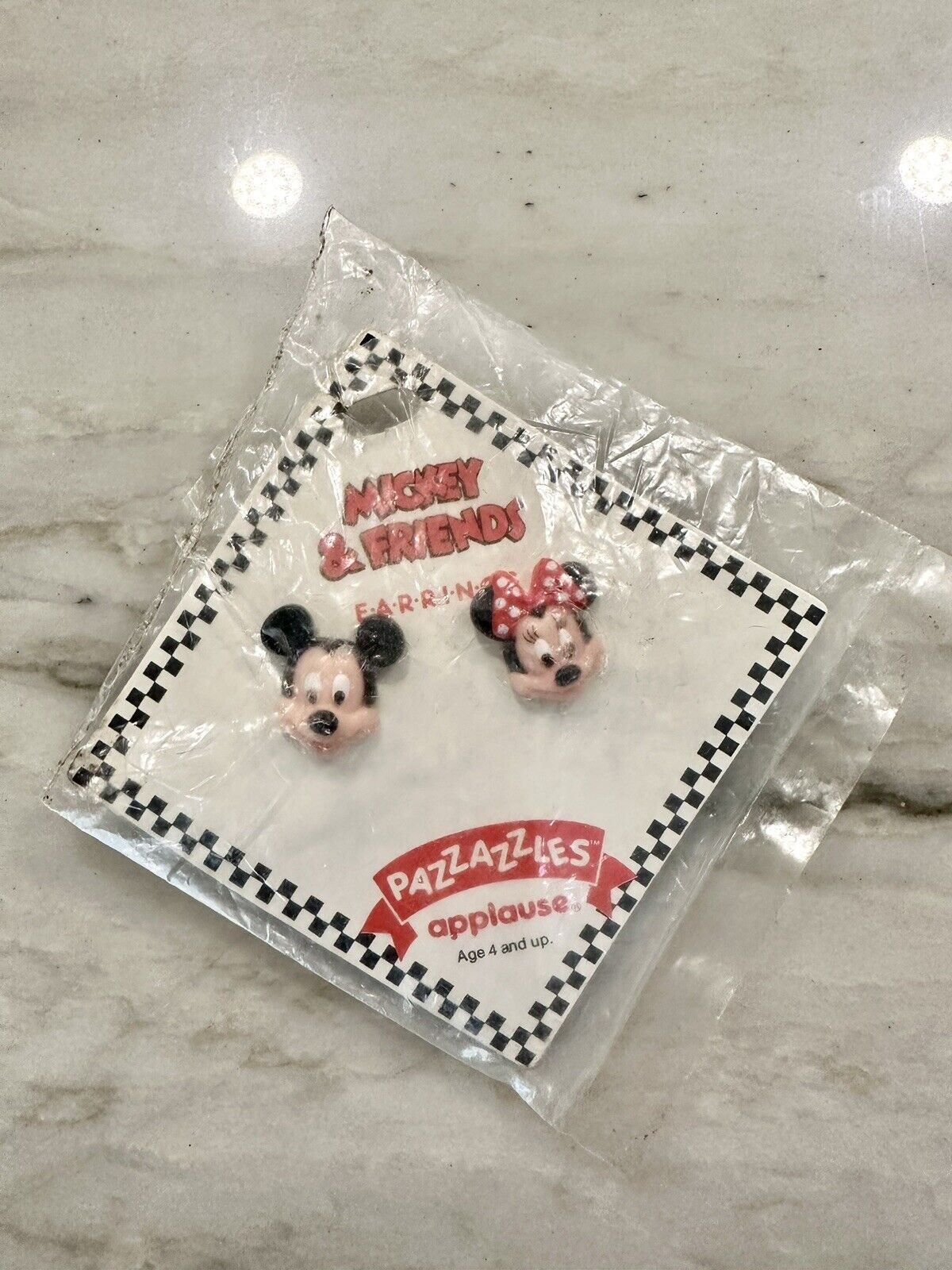 1990’s Mickey Minnie Mouse Disney Earrings Pazzazzles Applause Unopened Package