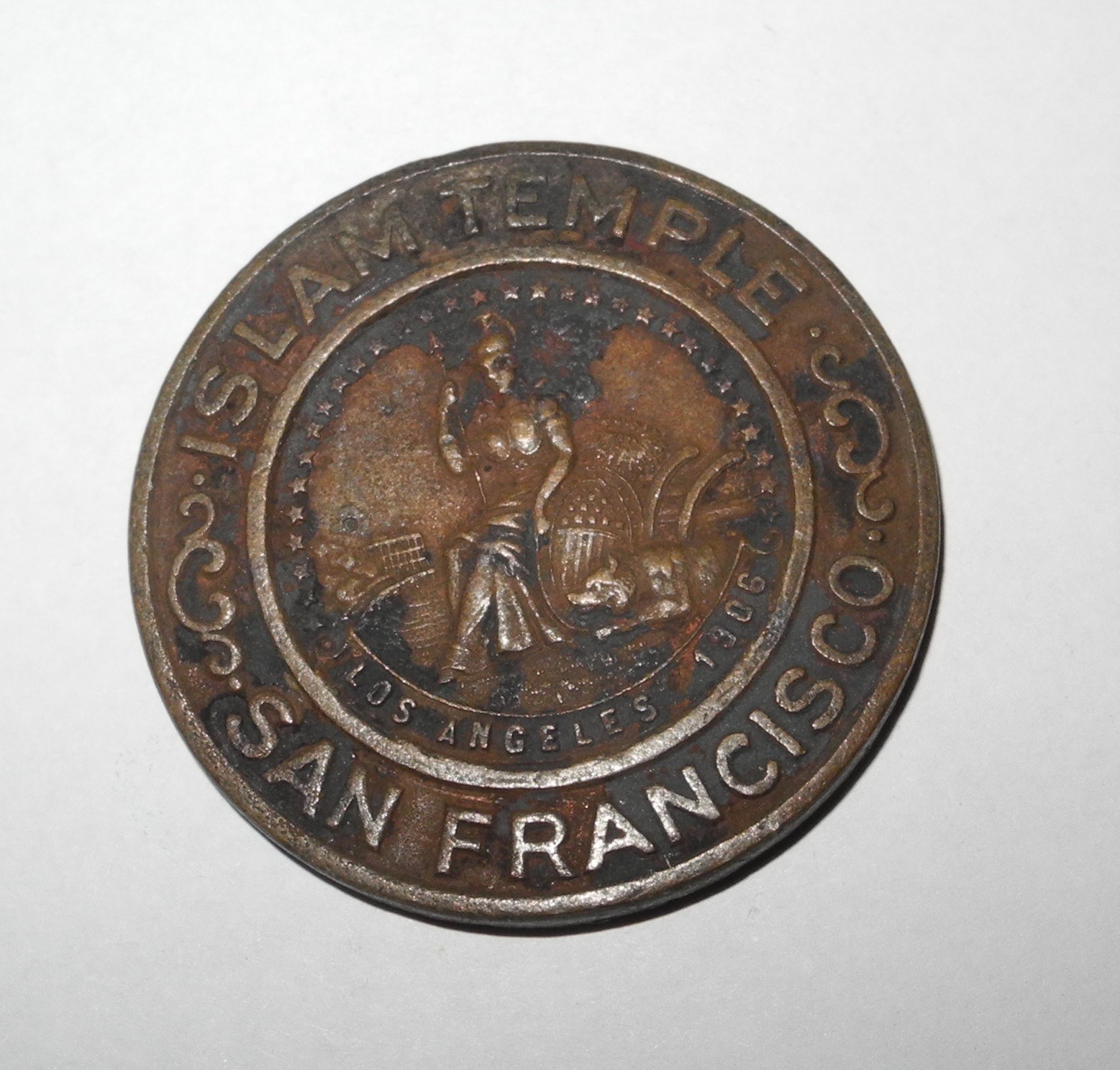 1906 Islam Temple San Francisco Ancient Arabic Order Nobles Mystic Shrine Token
