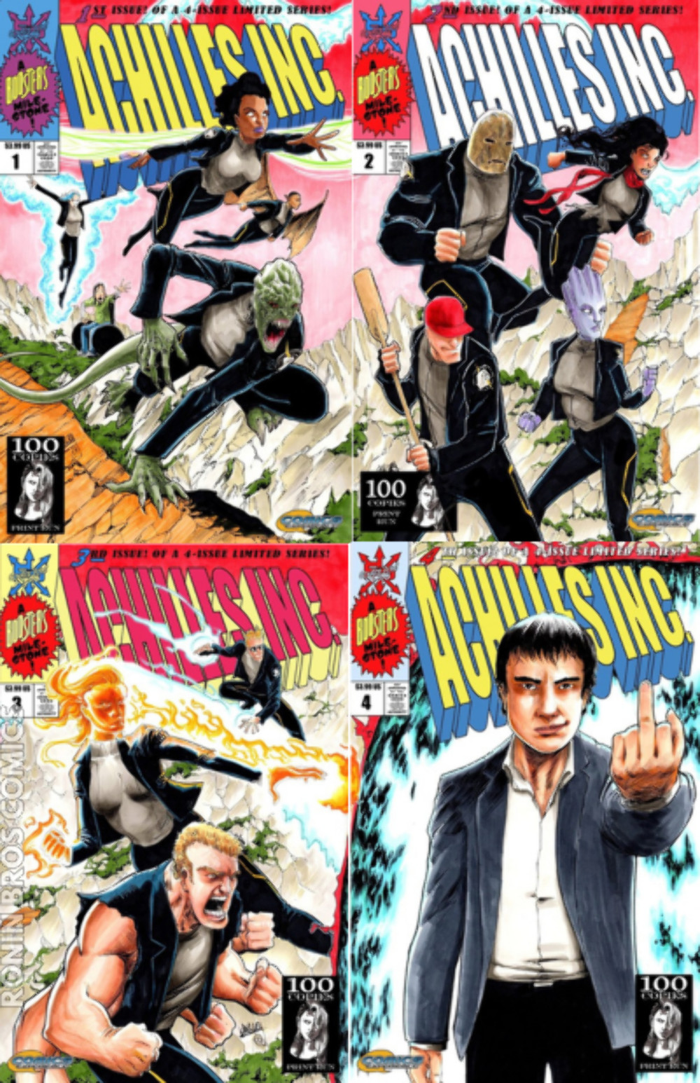 Achilles Inc #1 - 4 Complete Series BTC Shawn Langley X-Men Homage LT (04/24/19)