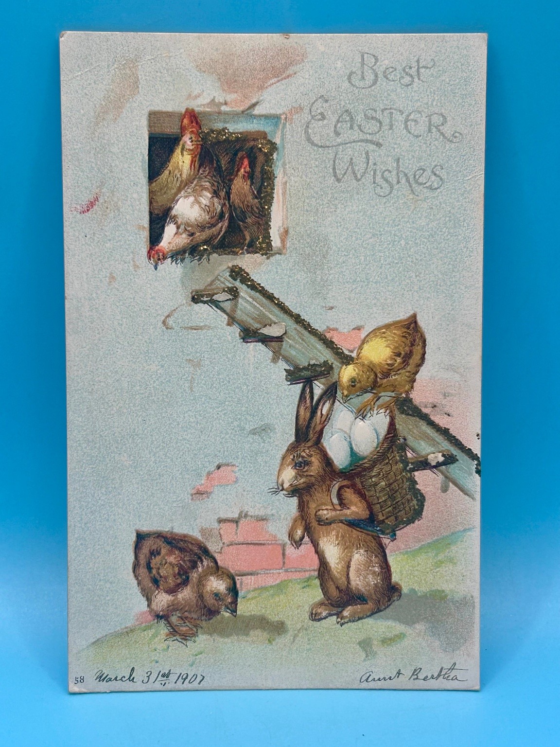 1907 Easter Postcard Bunny Chicks Chickens \ 1907 Easter Postcard Bunny Chicks Chickens \