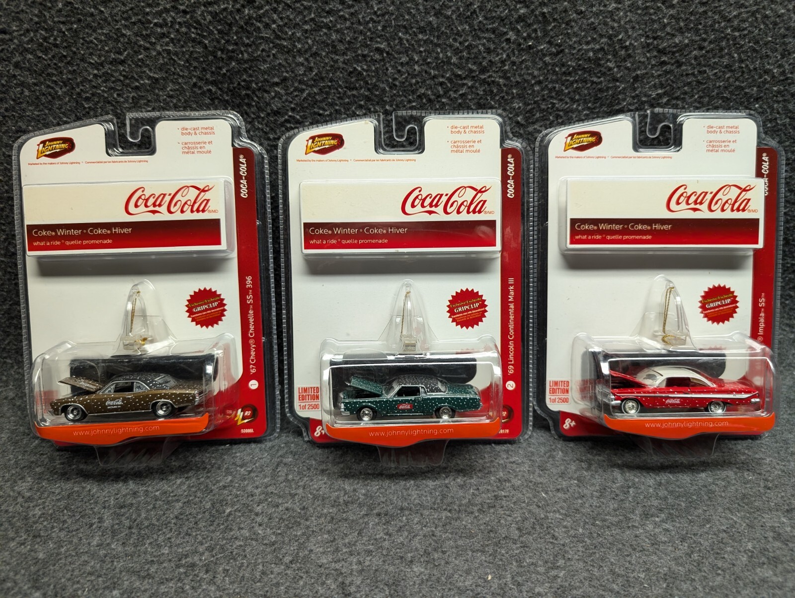 2008 Johnny Lightning Coca-Cola COKE WINTER Die-Cast cars set of 3, 1 of 2500 2008 Johnny Lightning Coca-Cola COKE WINTER Die-Cast cars set of 3, 1 of 2500