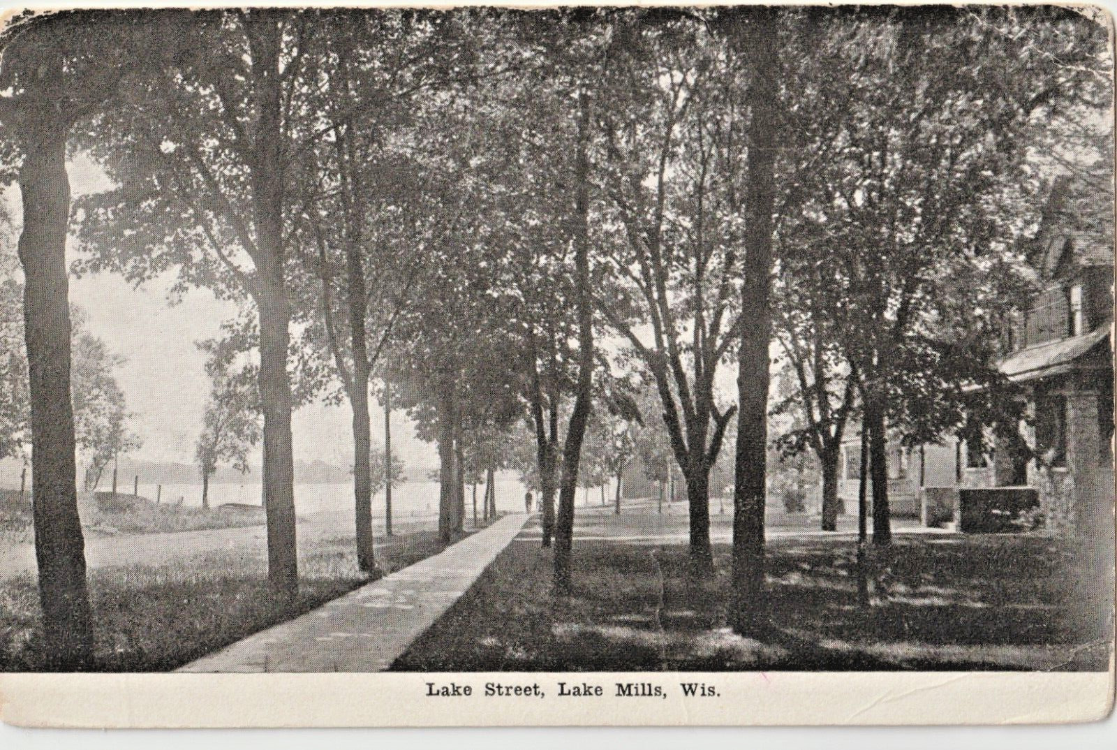 Lake Street-Lake Mills, Wisconsin WI antique postcard-undivided back