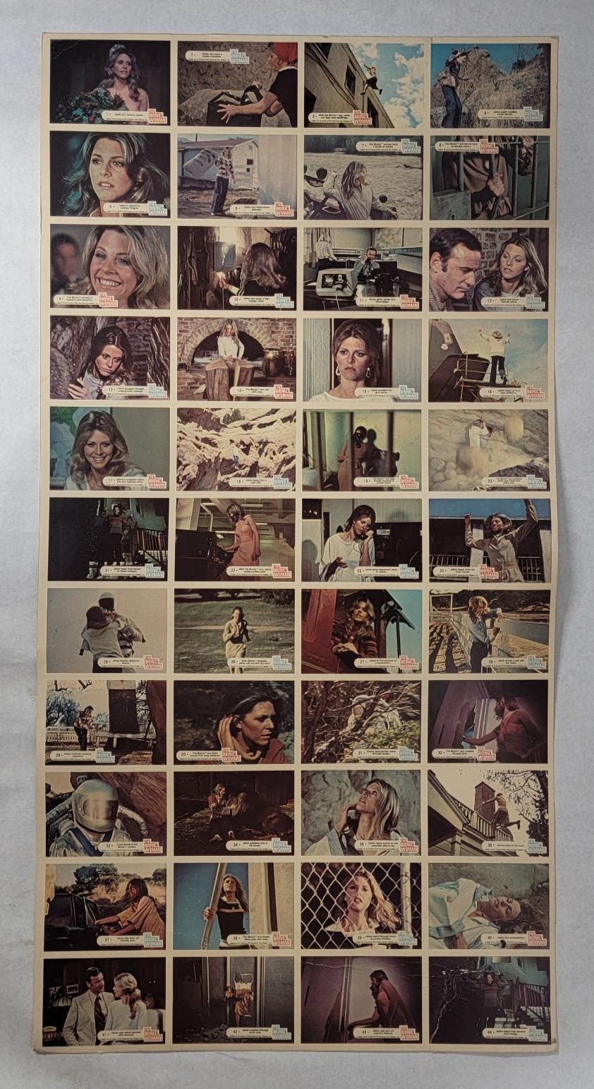 THE BIONIC WOMAN - Rare 1976 Donruss Uncut Card Sheet - Cards 1-44