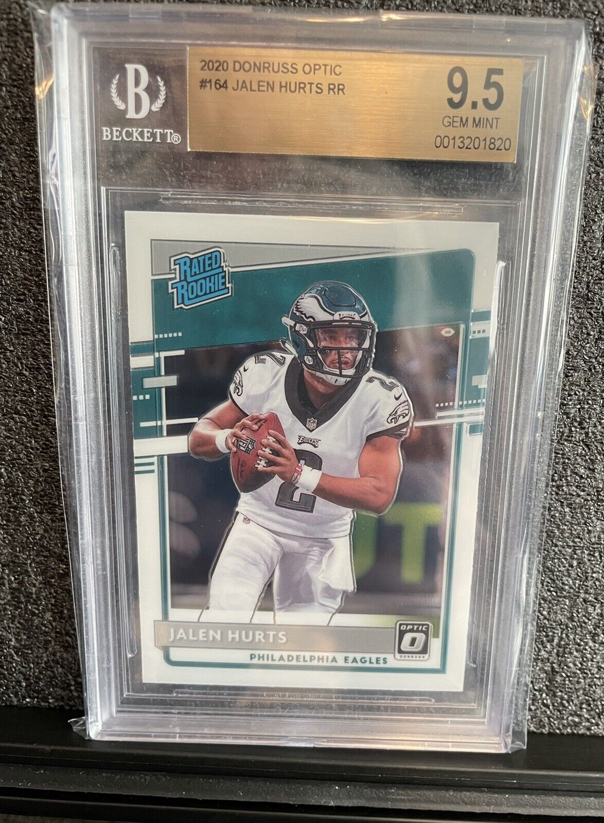 Jalen Hurts 2020 Donruss Optic Rated Rookie BGS 9.5 Graded RC Eagles NFL Slab