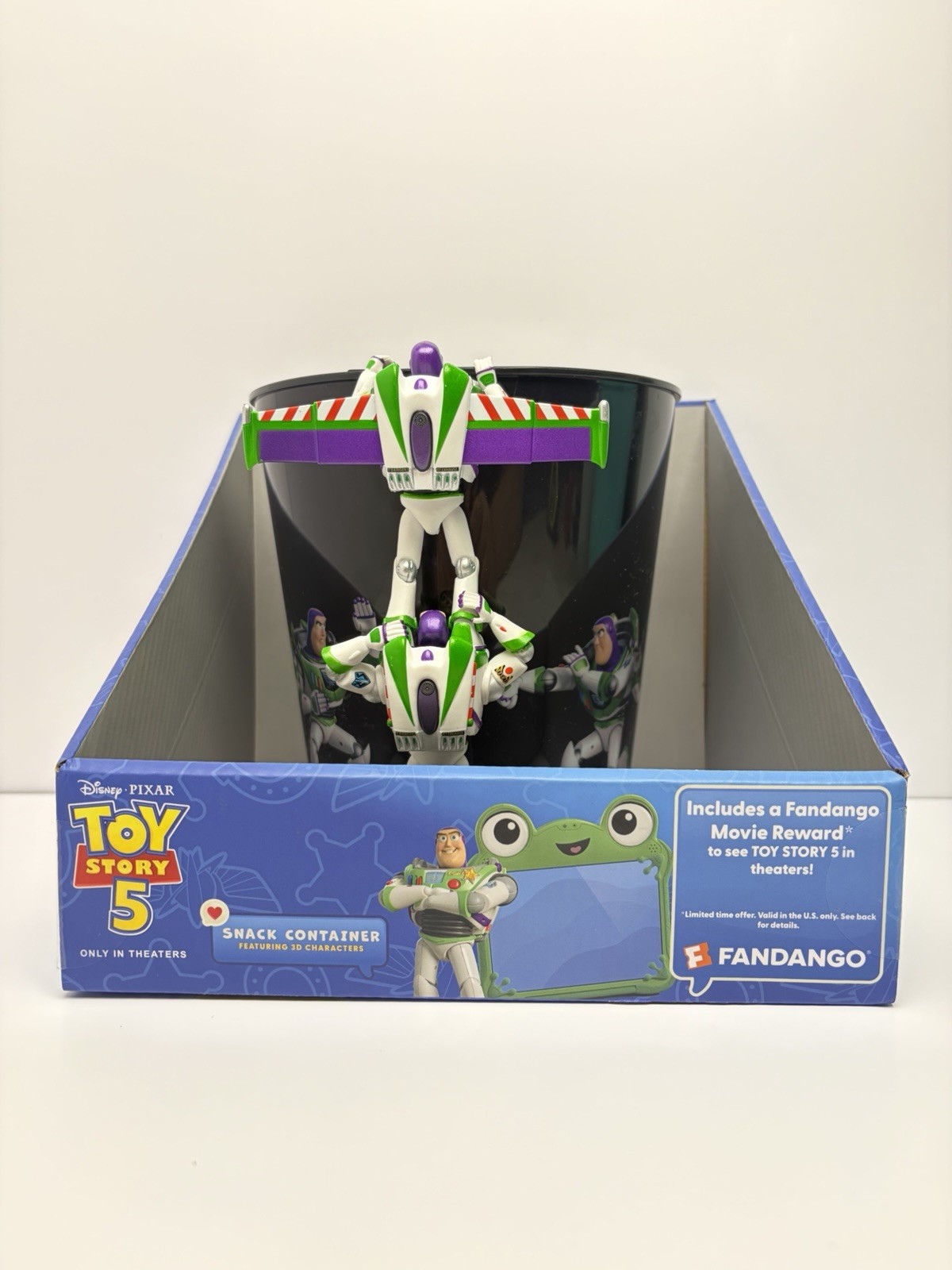 Disney Pixar Toy Story 5 Buzz Lightyear Popcorn Bucket 85oz Golden Link NEW