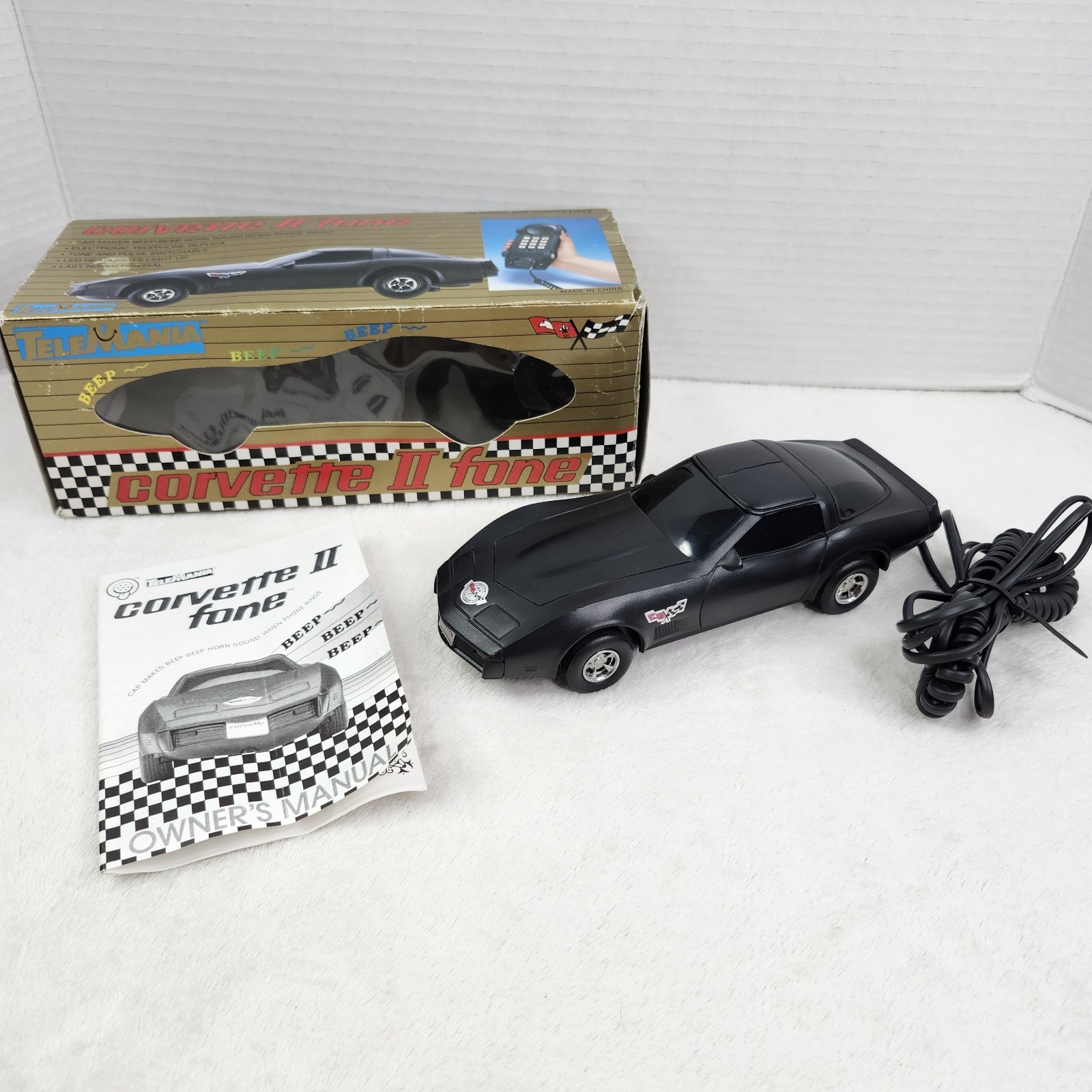 Vintage Telemania Corvette II Fone Telephone Car Phone Collectible In Box New Vintage Telemania Corvette II Fone Telephone Car Phone Collectible In Box New