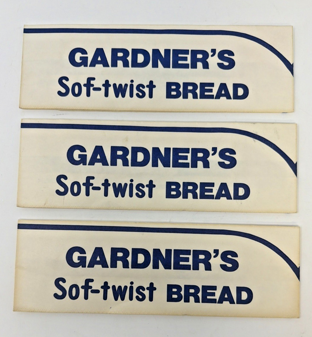3 Vintage Gardner's Sof-Twist Bread Paper Employee Hats Caps Bakery Advertising