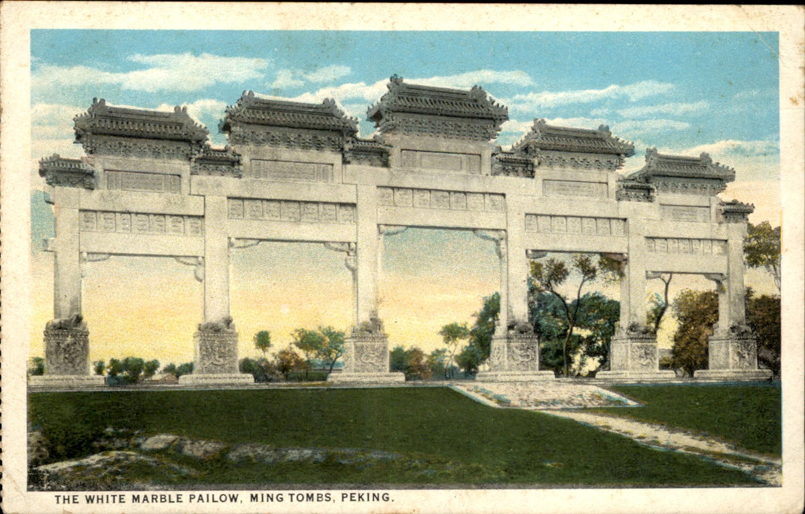 Peking White Marble Pailow Camera Craft Co. c1900s-10s Vintage Postcard Peking White Marble Pailow Camera Craft Co. c1900s-10s Vintage Postcard