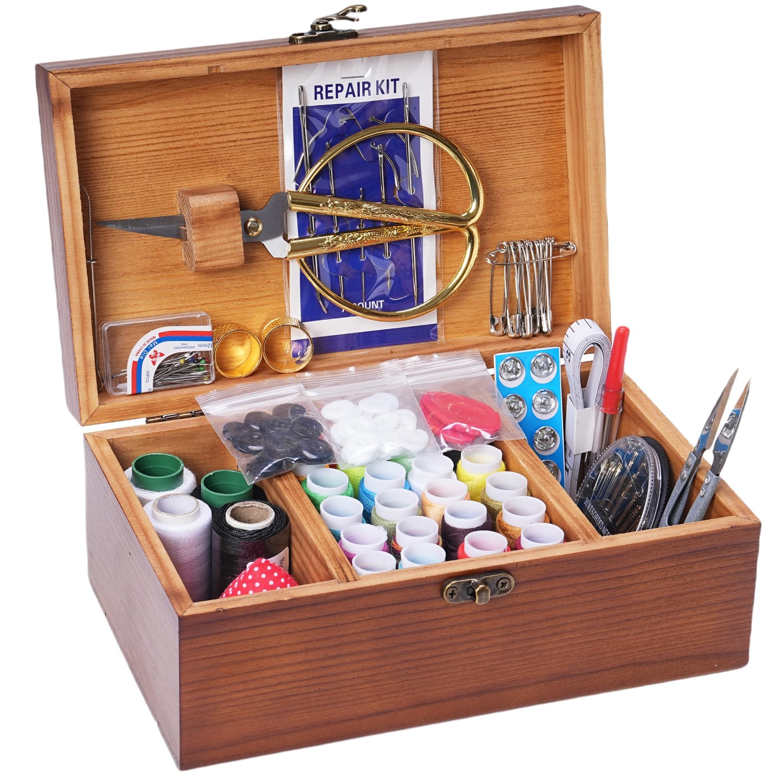 Wooden Sewing Kit , Wooden Sewing with Sew Kit