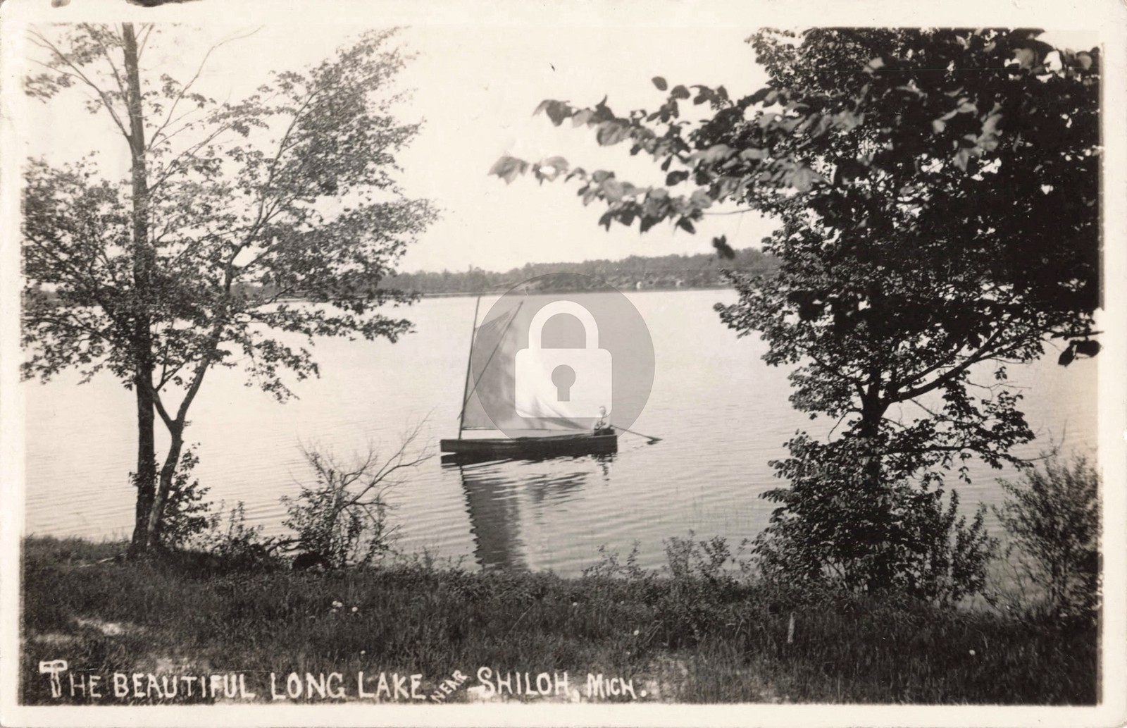 The Beautiful Long Lake near Shiloh MI 1914 RPPC Photo Postcard COPY The Beautiful Long Lake near Shiloh MI 1914 RPPC Photo Postcard COPY