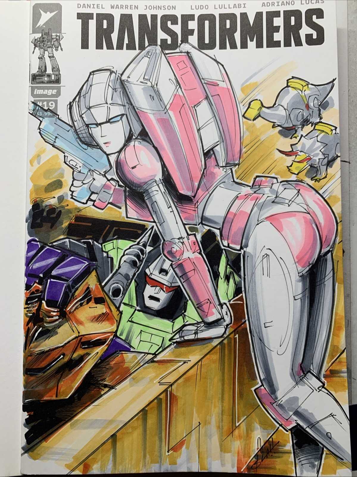 Transformers 19 Original Sketch Cover Variant Battle At Autobot City Transformers 19 Original Sketch Cover Variant Battle At Autobot City