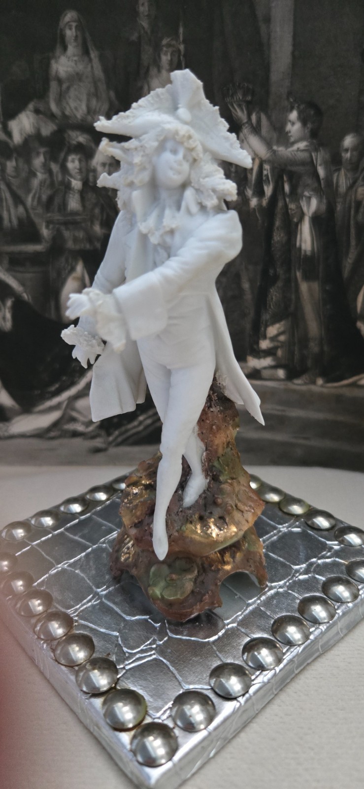 Vintage Bisque Statue Of  a 17th Century European Nobleman or Dandy