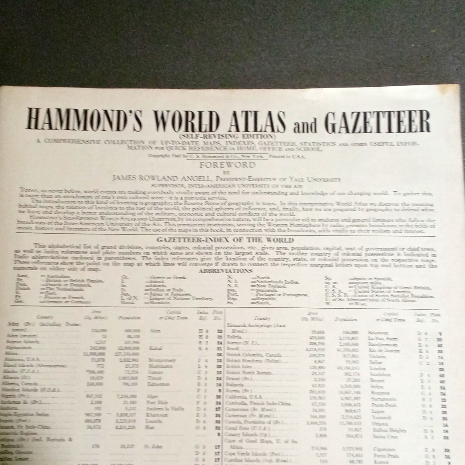 Hammond’s World Atlas and Gazetteer Book/Atlas Self-Raising Edition Hammond’s World Atlas and Gazetteer Book/Atlas Self-Raising Edition