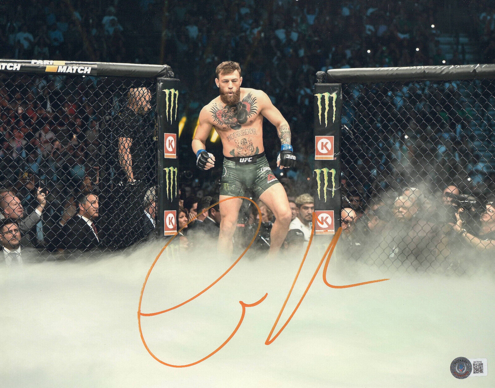 The Notorious Conor McGregor Signed UFC MMA 11x14 Photo BAS Beckett