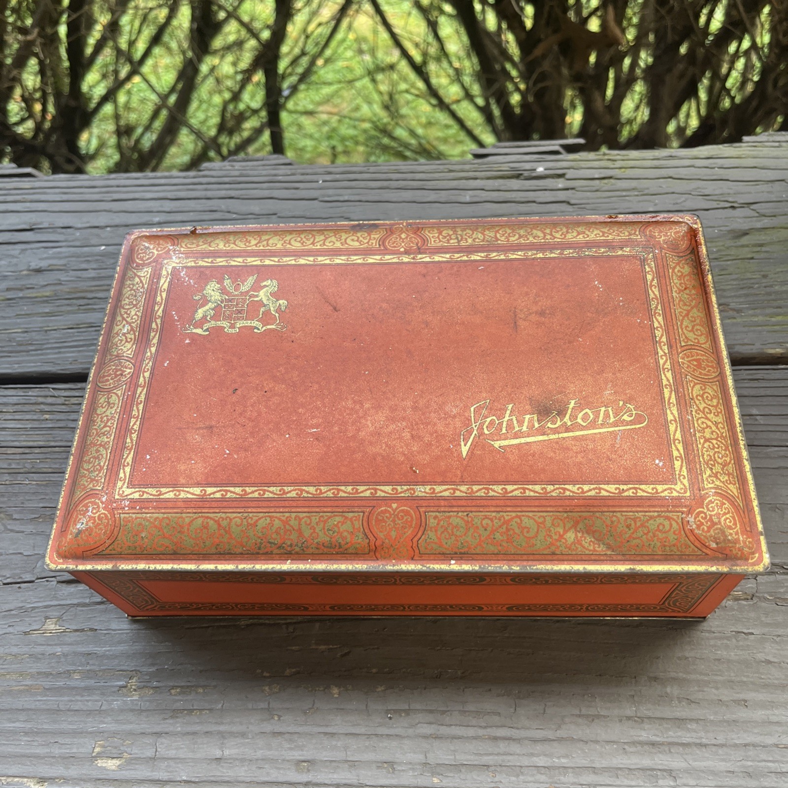 Antique 1920s Johnston's Chocolates Candy Tin Box Antique 1920s Johnston's Chocolates Candy Tin Box