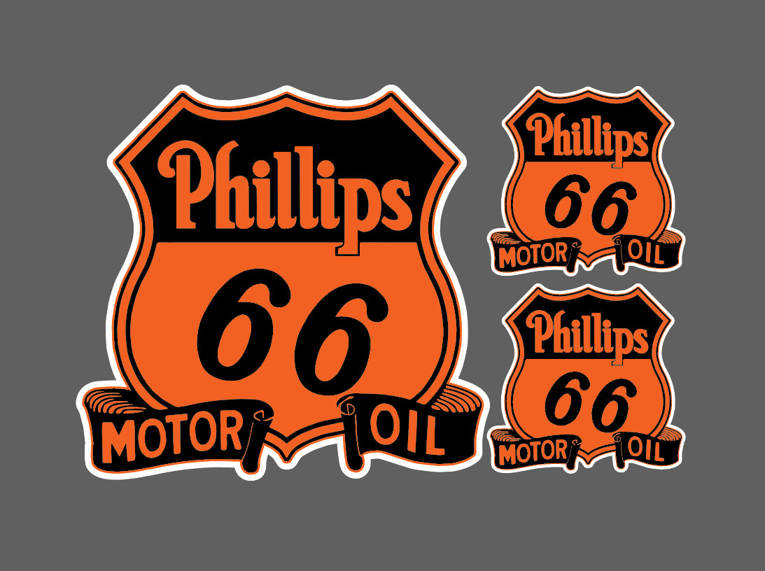 Phillips 66 Motor Oil Co Vintage Vinyl Decal Sticker Std Oil Gas Large - 3 for 1 Phillips 66 Motor Oil Co Vintage Vinyl Decal Sticker Std Oil Gas Large - 3 for 1