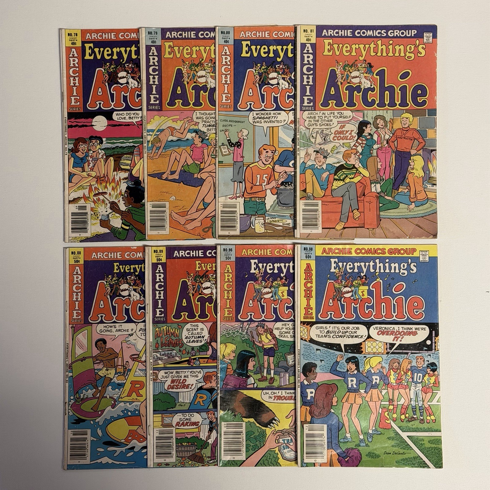 Archie Comics Everything's Archie Lot of 8 Bronze Age #78-81, 89, 89, 96, 98 Archie Comics Everything's Archie Lot of 8 Bronze Age #78-81, 89, 89, 96, 98