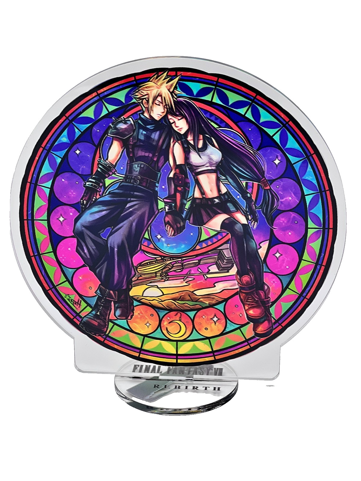 FF VII Rebirth Cloud Strife & Tifa Lockhart Stained Acrylic Stand Plate Figure FF VII Rebirth Cloud Strife & Tifa Lockhart Stained Acrylic Stand Plate Figure