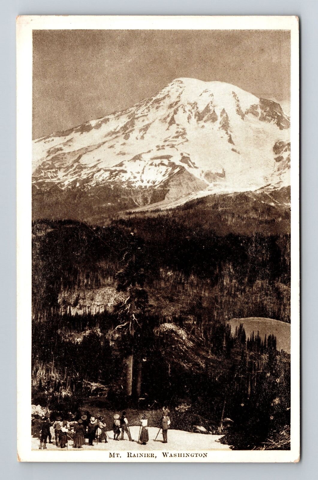 Mt Rainier WA-Washington, Scenic View Vintage Souvenir Postcard