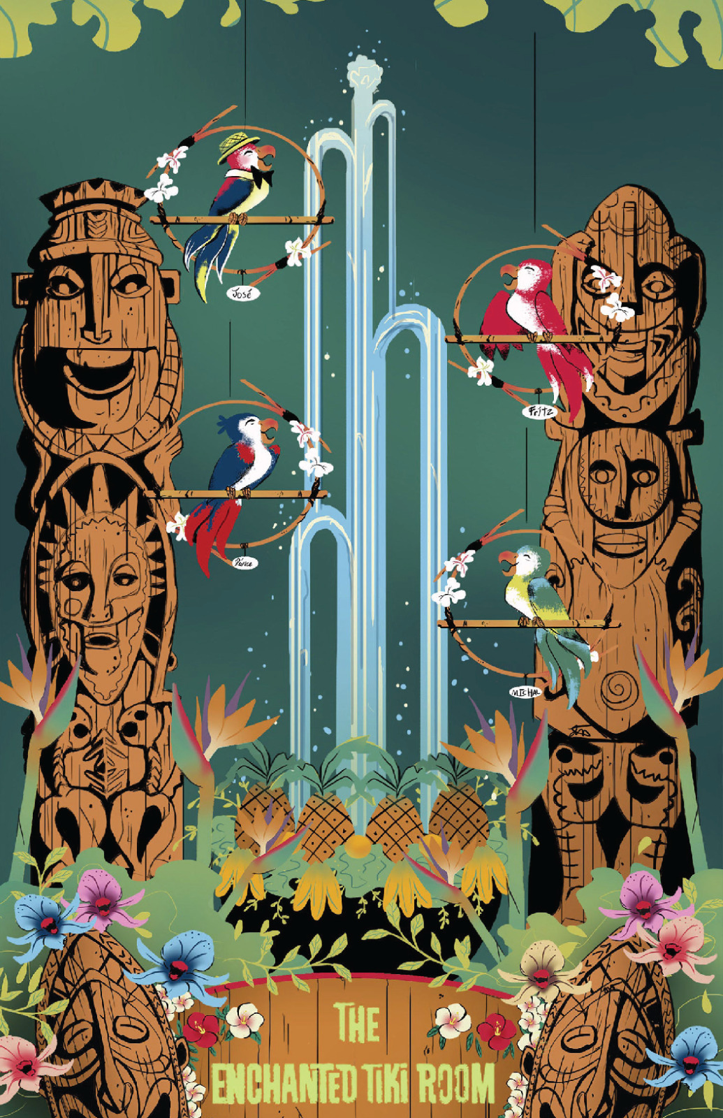 Enchanted Tiki Room Birds Fritz Jose Walt Disney World Disneyland Pierre Poster