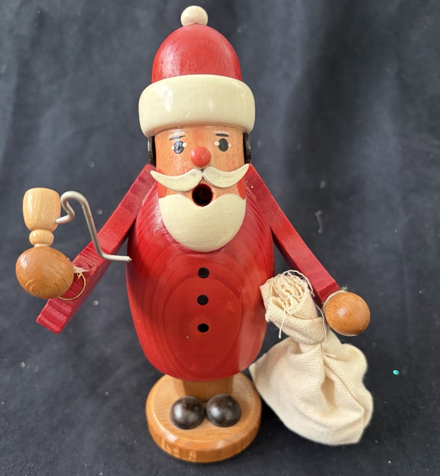 Vintage Wooden Erzgebirge German Santa Smoker Incense Burner Unused 7” Vintage Wooden Erzgebirge German Santa Smoker Incense Burner Unused 7”