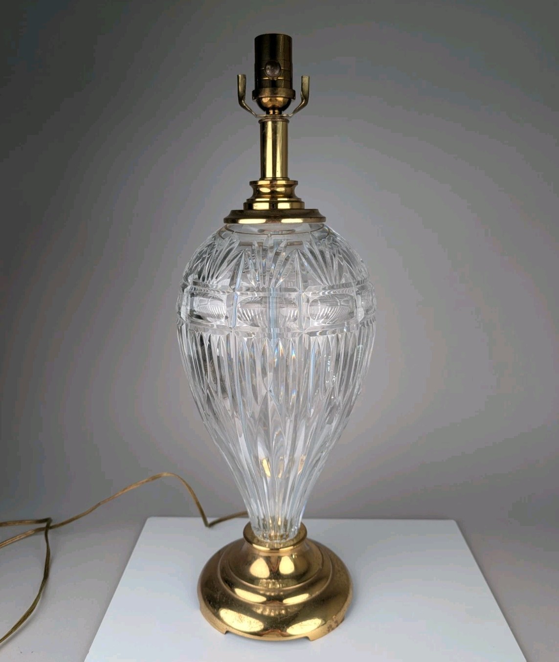 Rare Waterford Crystal Cut Table Lamp Urn Shape 21