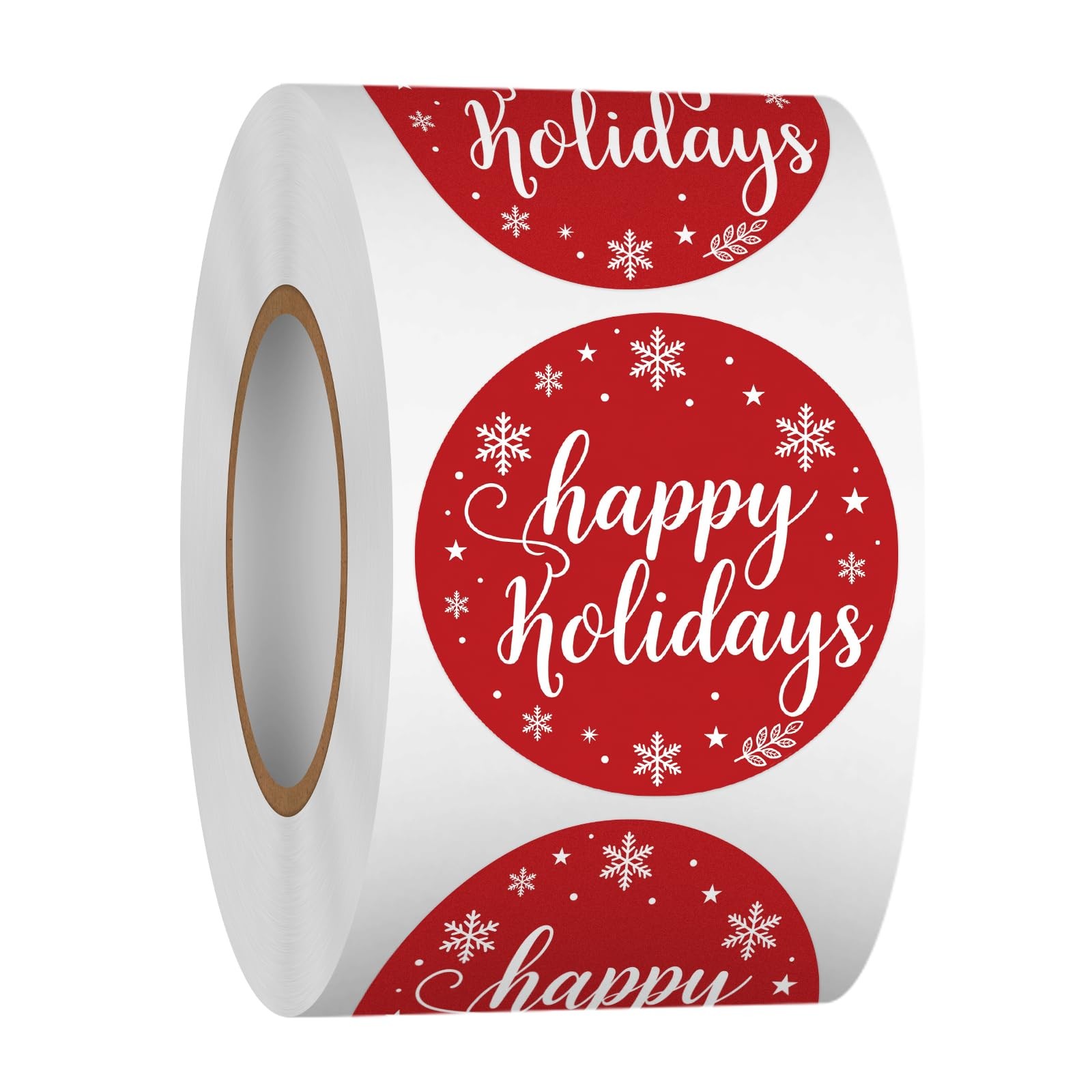 500 PCS 2 Inch Happy Holidays Merry Christmas Stickers Roll for Gift Packing, Ca