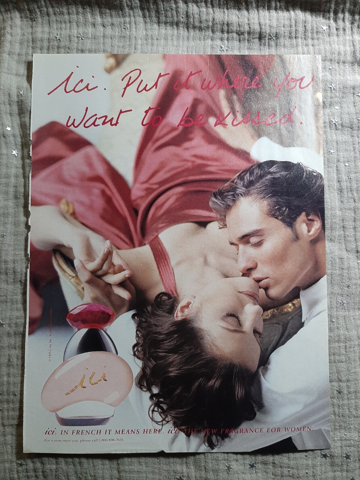 Perfume Paper Advertising. Ad Coty Perfume - Ici de 1995 ANG