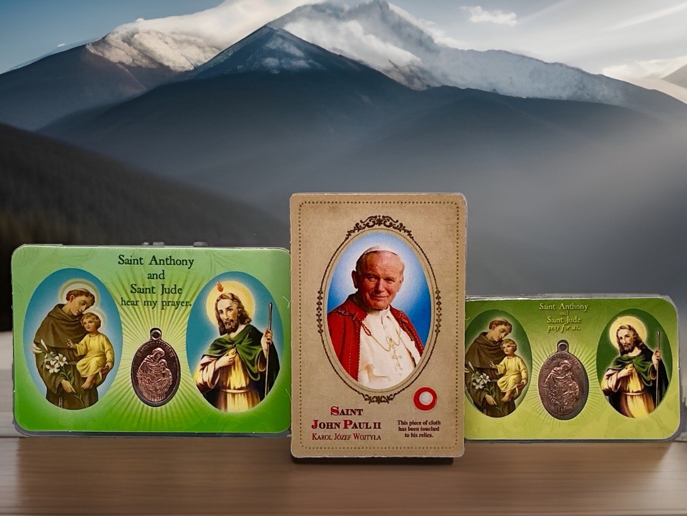 ST. ANTHONY | ST. JUDE Laminated Holy Prayer Cards with Bronze-Toned Medal Lot 3 ST. ANTHONY | ST. JUDE Laminated Holy Prayer Cards with Bronze-Toned Medal Lot 3