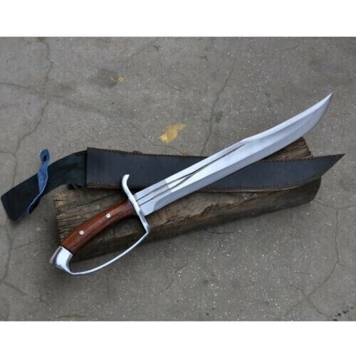 Custom Handmade High Carbon Steel Blade Dragon Tooth Bowie 22-Inch Hunting Sword