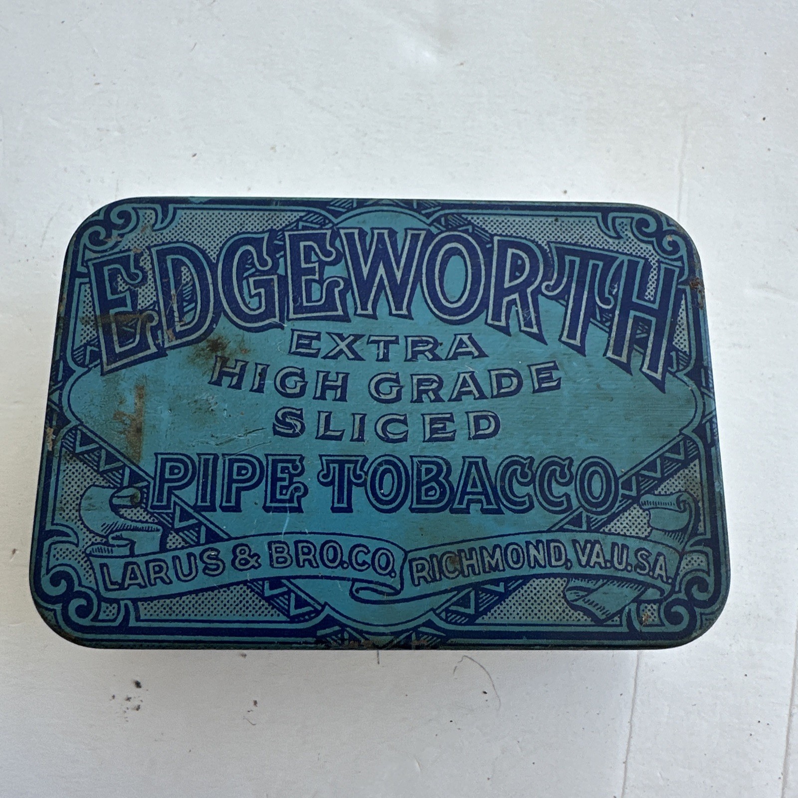 Vintage Edgeworth Pipe Tobacco Tin Extra High Grade Sliced Larus Richmond VA USA Vintage Edgeworth Pipe Tobacco Tin Extra High Grade Sliced Larus Richmond VA USA