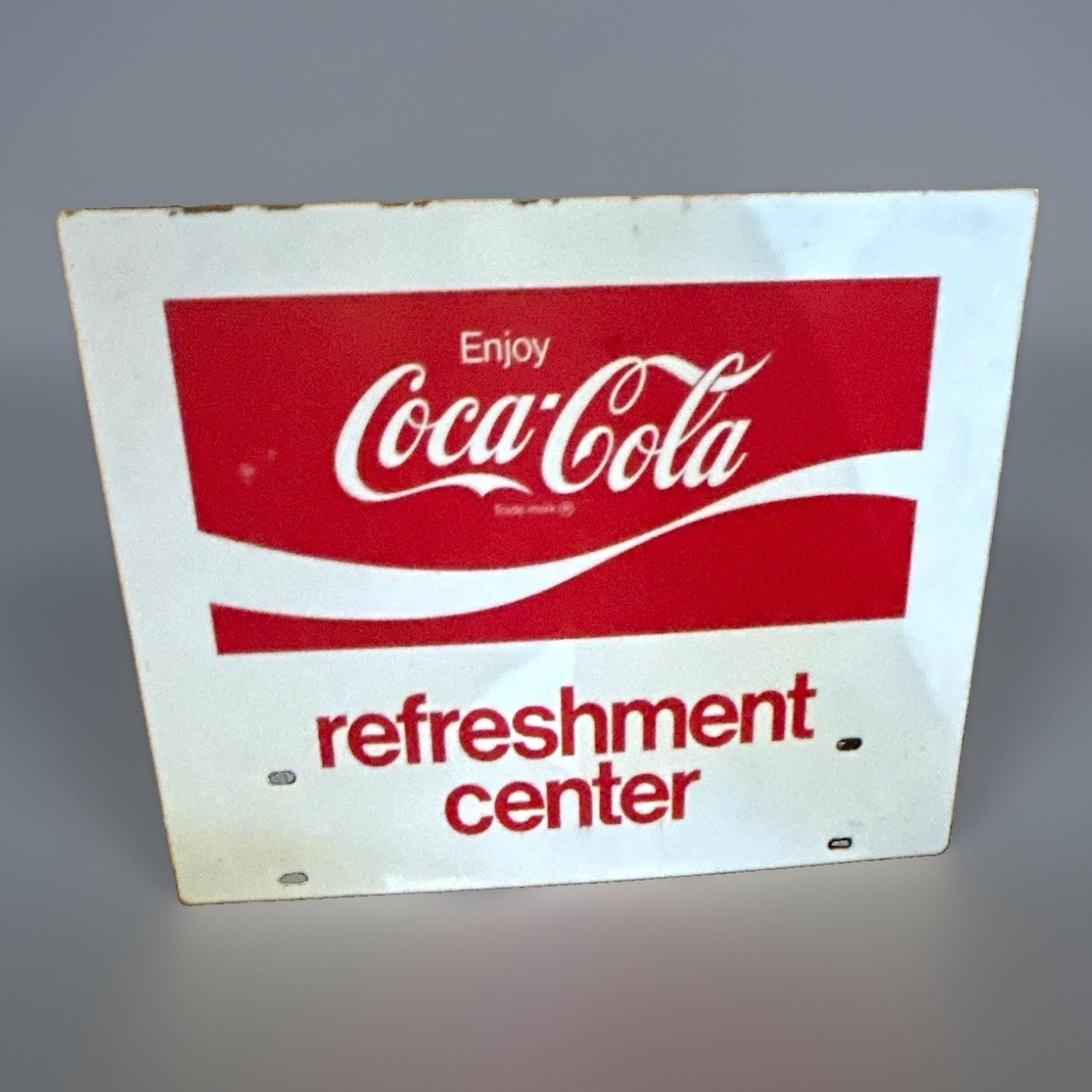 Vtg Coca Cola Refreshment Center Metal Advertising Sign Soda Store Display Gas Vtg Coca Cola Refreshment Center Metal Advertising Sign Soda Store Display Gas