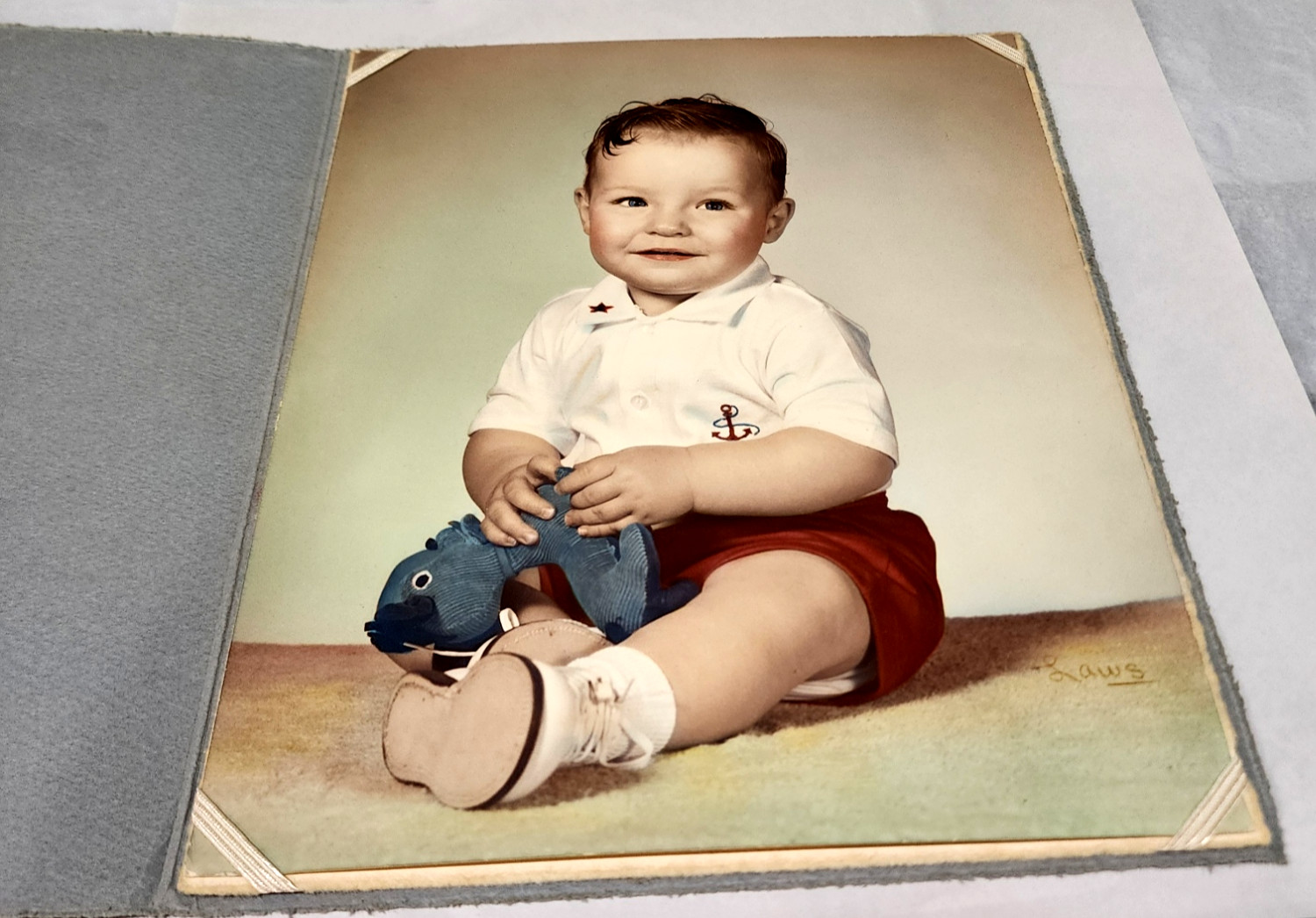 Vintage Sacramento California Baby Photo Hand Painted Oil Laws Studio 8x10 Vintage Sacramento California Baby Photo Hand Painted Oil Laws Studio 8x10