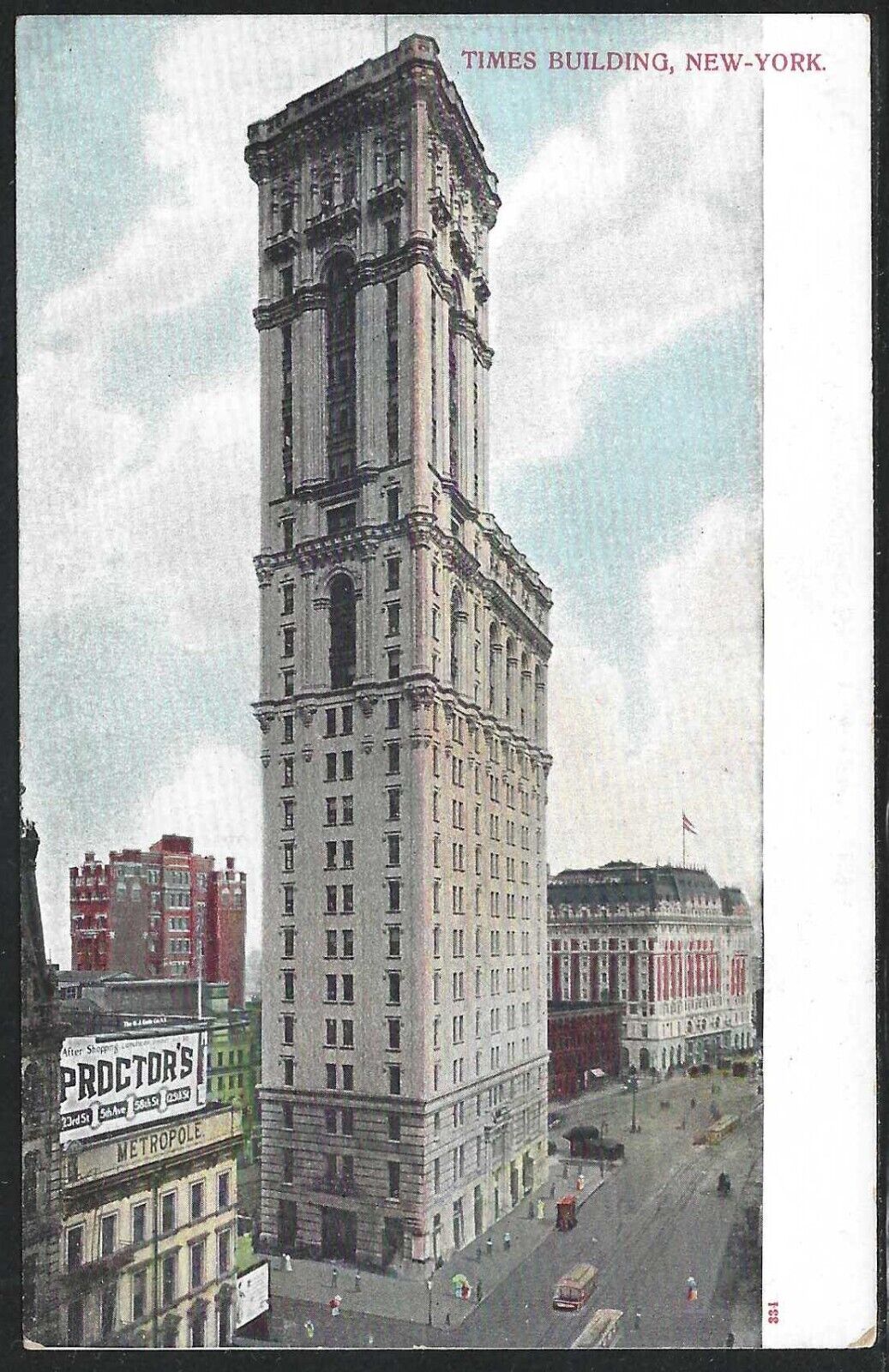 Times Building, Manhattan, New York City, Very Early Postcard, Unused